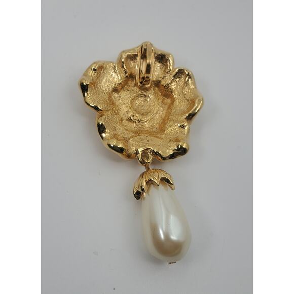 Vintage Avon Summerset Collection Faux Pearl Floral Necklace & Earrings Set 1994 - Picture 13 of 13